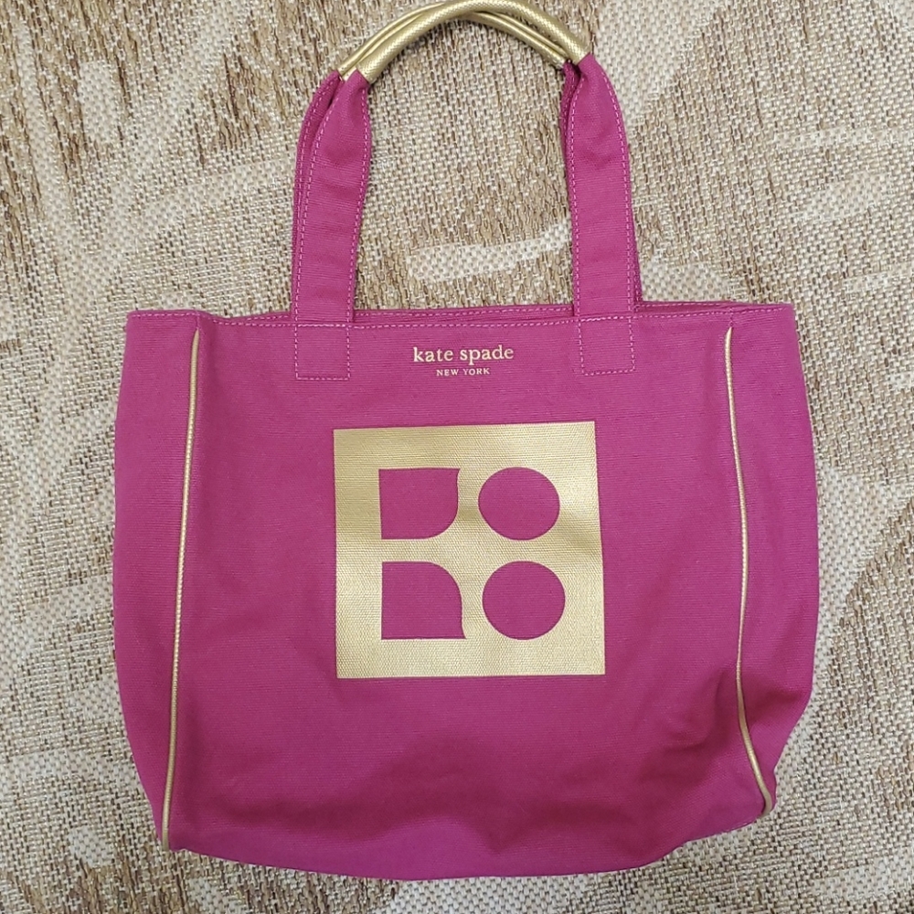 Kate Spade pink Gold Canvas Tote